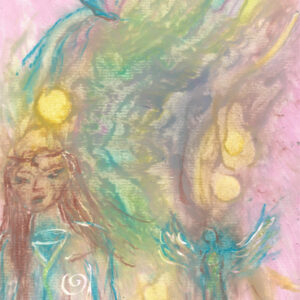 original spiritual drawing - Sun Child Mystic Lands
