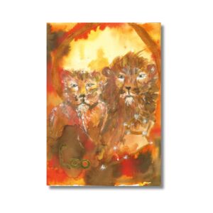 Leo – The Warmth of the Lion Couple | Original Watercolor on Museum Paper A4 (21 x 29.7 cm)