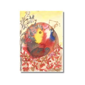 Aries – Quiet Flame | Original Watercolor on Museum Paper A4 (21 x 29.7 cm)