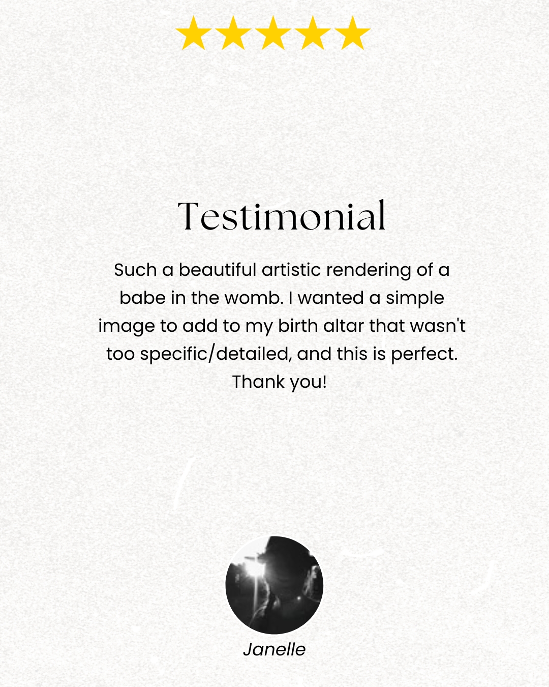 Testimonial baby card